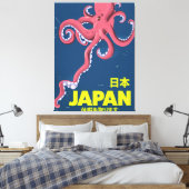 日本 Japan vintage Inktvis reisposter Canvas Afdruk (Insitu (Slaapkamer))