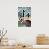 日 本 橋, Nihonbashi Bridge, Hasui Kawase, Woodcut Poster (Keuken)