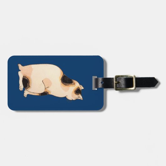 日 本 猫, 国 Japanse kat, Kuniyoshi, Ukiyo-e Bagagelabel (Voorkant horizontaal)