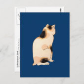 日 本 猫, 国 Japanse kat, Kuniyoshi, Ukiyo-e Briefkaart (Voorkant / Achterkant)