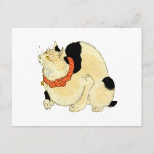 日 本 猫, 国 Japanse kat, Kuniyoshi, Ukiyo-e Briefkaart