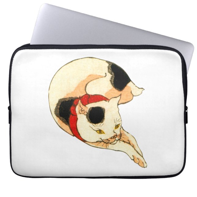 日 本 猫, 国 Japanse kat, Kuniyoshi, Ukiyo-e Laptop Sleeve (Voorkant)