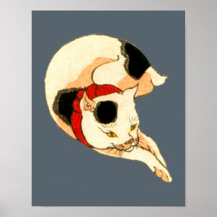 日 本 猫, 国 Japanse kat, Kuniyoshi, Ukiyo-e Poster