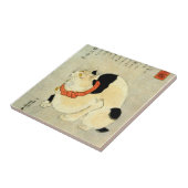 日 本 猫, 国 Japanse kat, Kuniyoshi, Ukiyo-e Tegeltje (Zijkant)