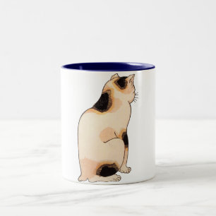 日 本 猫, 国 Japanse kat, Kuniyoshi, Ukiyo-e Tweekleurige Koffiemok