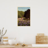 明 治 神 菖 園, Iris Garden at Meiji Shrine, Hasui Kawa Poster (Keuken)