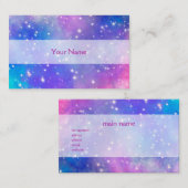 星がキラキラ輝く宇宙のイラストを使った名刺 VISITEKAARTJE (Voorkant / Achterkant)