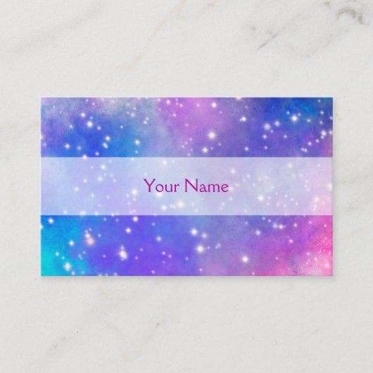 星がキラキラ輝く宇宙のイラストを使った名刺 VISITEKAARTJE (Voorkant)