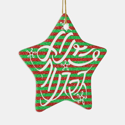 星形メリークリスマスのタイポグラフィーと他8言語 KERAMISCH ORNAMENT (Rechts)