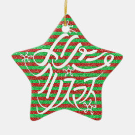 星形メリークリスマスのタイポグラフィーと他8言語 KERAMISCH ORNAMENT
