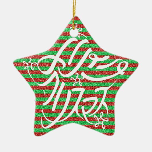 星形メリークリスマスのタイポグラフィーと他8言語 KERAMISCH ORNAMENT (Voorkant)