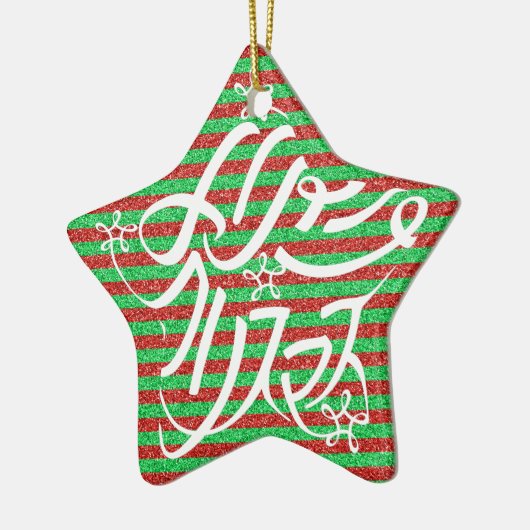 星形メリークリスマスのタイポグラフィーと他8言語 KERAMISCH ORNAMENT (Links)