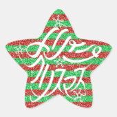 星形メリークリスマスのタイポグラフィーと他8言語 STER STICKER (Voorkant)