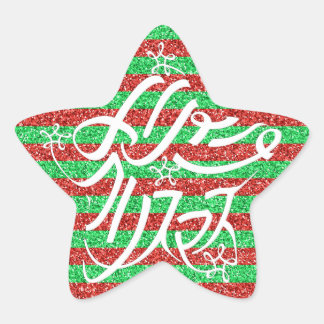 星形メリークリスマスのタイポグラフィーと他8言語 STER STICKER