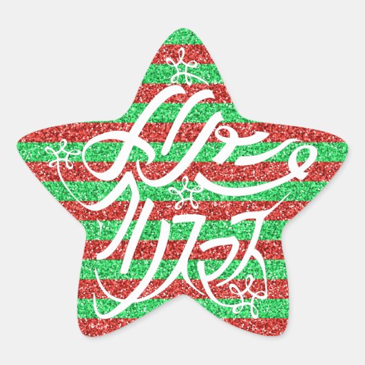 星形メリークリスマスのタイポグラフィーと他8言語 STER STICKER (Voorkant)
