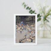 春 日 社 鹿, Deer of Kasuga Shrine, Hiroshi Yoshida Briefkaart (Staand voorkant)