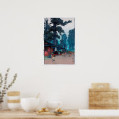 春 日 社 鹿, Deer of Kasuga Shrine, Hiroshi Yoshida Poster (Keuken)