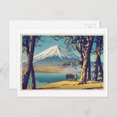晩 秋 富 山, Mt.Fuji in herfst, Hasui Kawase, Woodcut Briefkaart (Voorkant / Achterkant)