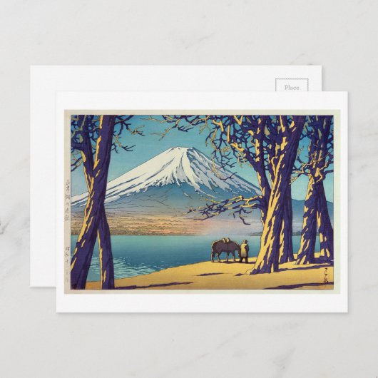 晩 秋 富 山, Mt.Fuji in herfst, Hasui Kawase, Woodcut Briefkaart (Voorkant / Achterkant)