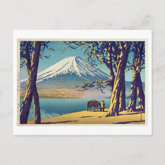 晩 秋 富 山, Mt.Fuji in herfst, Hasui Kawase, Woodcut Briefkaart (Voorkant)