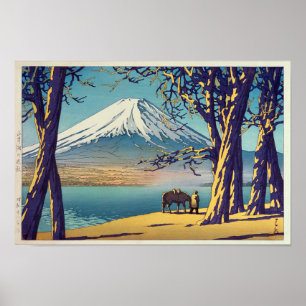 晩 秋 富 山, Mt.Fuji in herfst, Hasui Kawase, Woodcut Poster