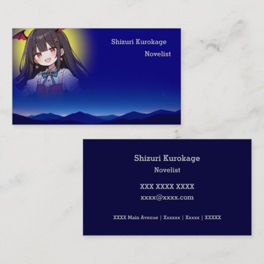 月があなたの顔写真になる VISITEKAARTJE (Voorkant / Achterkant)