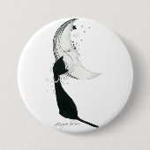 月と黒猫 RONDE BUTTON 7,6 CM (Voorkant)