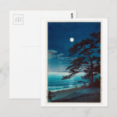 月 の 海 岸, 川宮 bij Ninomiya Beach, Hasui Kawase Briefkaart (Voorkant / Achterkant)