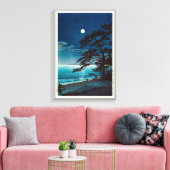 月 の 海 岸, 川宮 bij Ninomiya Beach, Hasui Kawase Canvas Afdruk (Insitu (Woonkamer))