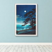 月 の 海 岸, 川宮 bij Ninomiya Beach, Hasui Kawase Canvas Afdruk (Insitu (Houten vloer))