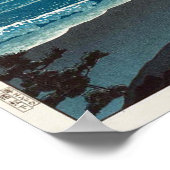 月 の 海 岸, 川宮 bij Ninomiya Beach, Hasui Kawase Poster (Hoek)