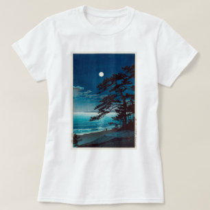 月 の 海 岸, 川宮 bij Ninomiya Beach, Hasui Kawase T-shirt