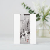 月 兎, 広 Moon en Rabbits, Hiroshige, Ukiyo-e Briefkaart (Staand voorkant)