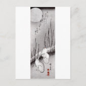 月 兎, 広 Moon en Rabbits, Hiroshige, Ukiyo-e Briefkaart (Voorkant)