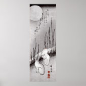 月 兎, 広 Moon en Rabbits, Hiroshige, Ukiyo-e Poster (Voorkant)