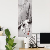 月 兎, 広 Moon en Rabbits, Hiroshige, Ukiyo-e Poster (Thuiskantoor)