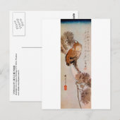 月 夜 ず く,  mono, oranje oranje, hiroshige, ukiyo-e briefkaart (Voorkant / Achterkant)