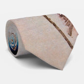 月 夜 ず く,  mono, oranje oranje, hiroshige, ukiyo-e stropdas (Opgerold)