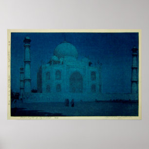 月 夜 ー ジ・ , prong, Taj Mahal in moonlit nacht, Yosh Poster