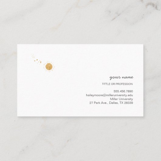 月・太陽・惑星 シンプルな名刺 ・ビジネスカード・ショップカード 名刺 VISITEKAARTJE (Achterkant)