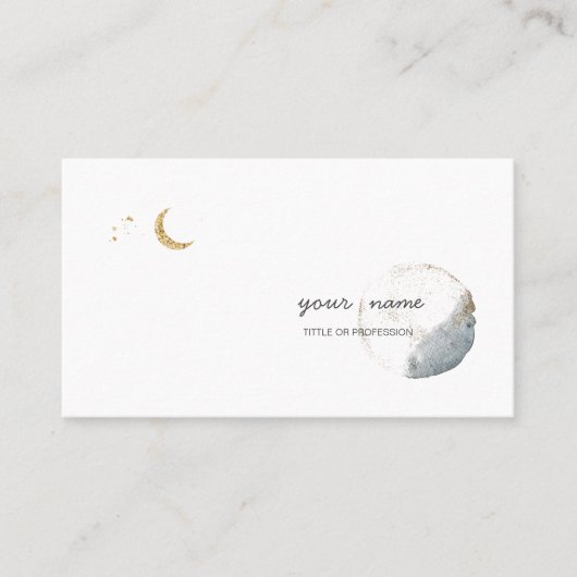月・太陽・惑星　シンプルな名刺 ・ビジネスカード・ショップカード 名刺 VISITEKAARTJE (Voorkant)