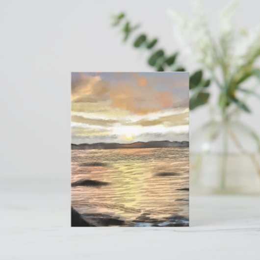 朝焼けの海 BRIEFKAART (Staand voorkant)