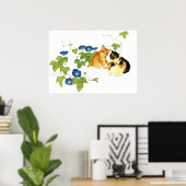 朝顔子猫図　Morning glory and kitten ポスター Poster (Thuiskantoor)