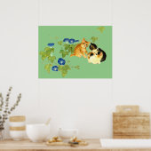 朝顔子猫図　Morning glory and kitten Poster (Keuken)