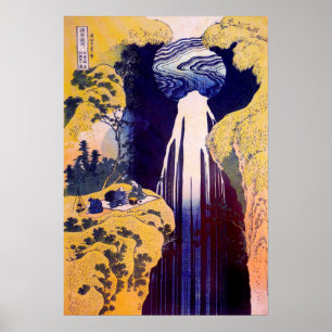 木 路 滝, Waterval van Kiso-road, Hokusai, Ukiyo-e Poster