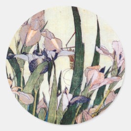 杜 若 ぎ, り, と Iris en Grasshopper, Hokuskuskusり, き I Ronde Sticker