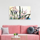 杜 若 ぎ, り, と Iris, Hokusai, Ukiyoe Canvas Afdruk (Insitu (Woonkamer))