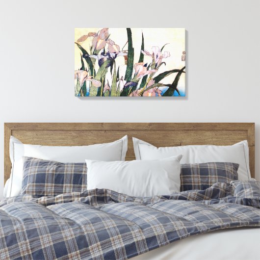 杜 若 ぎ, り, と Iris, Hokusai, Ukiyoe Canvas Afdruk (Insitu (Slaapkamer))
