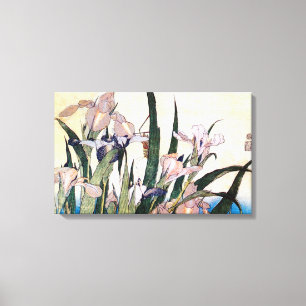 杜 若 ぎ, り, と Iris, Hokusai, Ukiyoe Canvas Afdruk