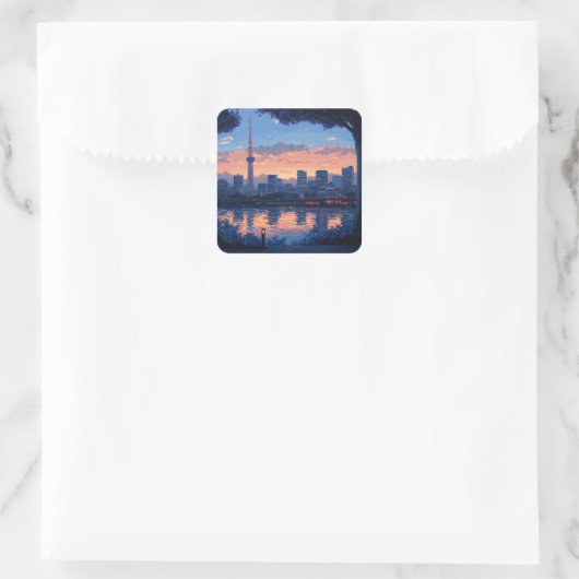 東京の夕暮れの風景 ステッカー VIERKANTE STICKER (Tas)